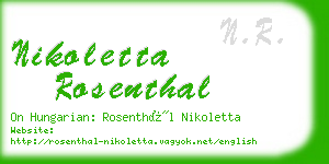 nikoletta rosenthal business card